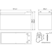 Аккумулятор для ИБП Delta HR 12-34W (12В/9 А·ч)