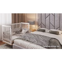 Классическая детская кроватка Polini Kids Simple 340 маятник (белый/натуральный)