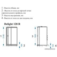 Душевая кабина Domani-Spa Delight 128 120x80 R (черный/тонированное)