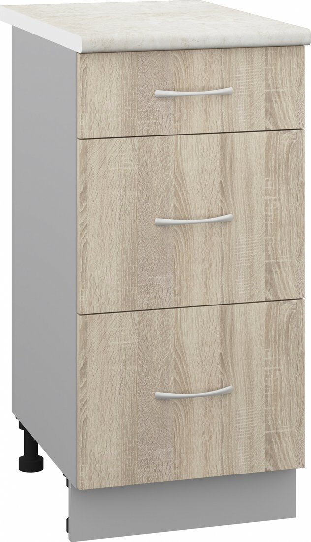 

Шкаф напольный Кортекс-мебель Корнелия Лира НШ40р3ш (дуб сонома/королевский опал)