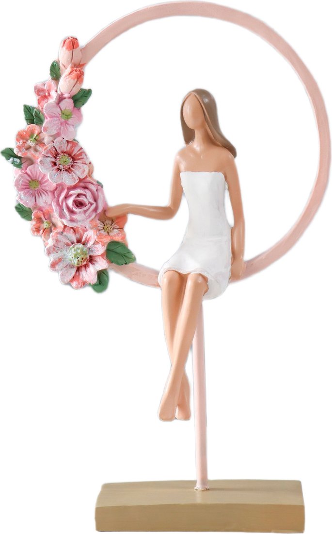 Статуэтка Sima-Land Девушка сидит в розовом кольце с цветами 9837994