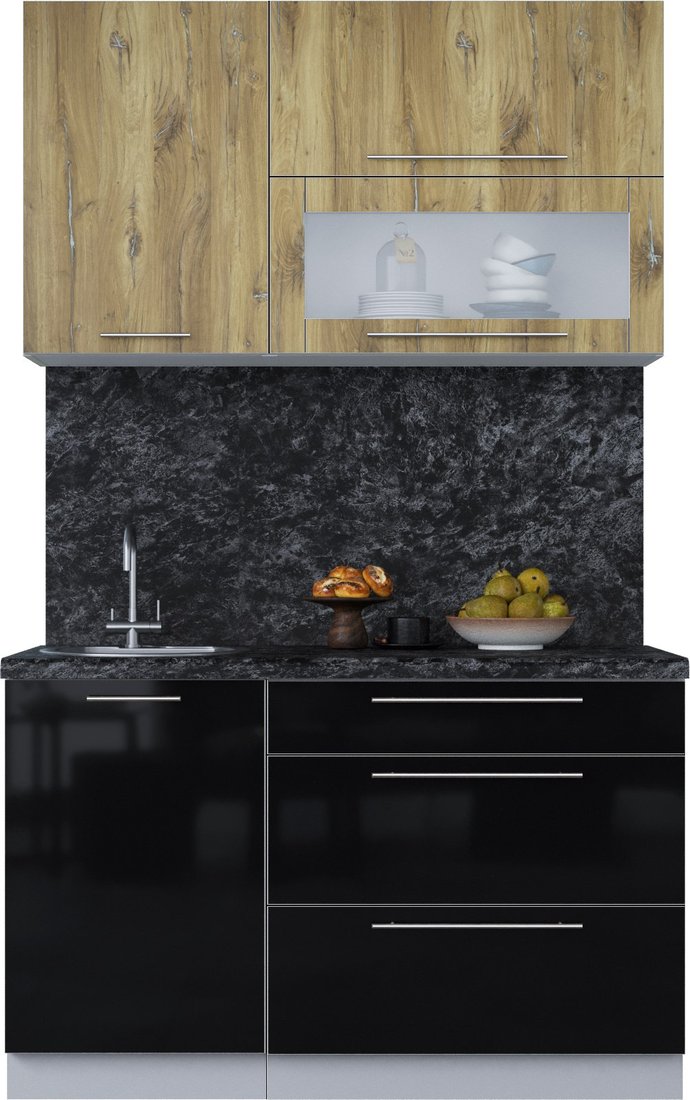 

Кухонный модуль Интерлиния Мила Пластик 1.3 В (дуб эпоксид/черный/кастилло темный)