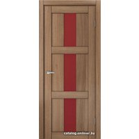 Межкомнатная дверь MDF-Techno Dominika 308 80x200 (орех золотой, лакобель красный)