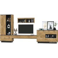 Горка Интерлиния Quartz-8 с подсветкой (дуб нокс/черный)