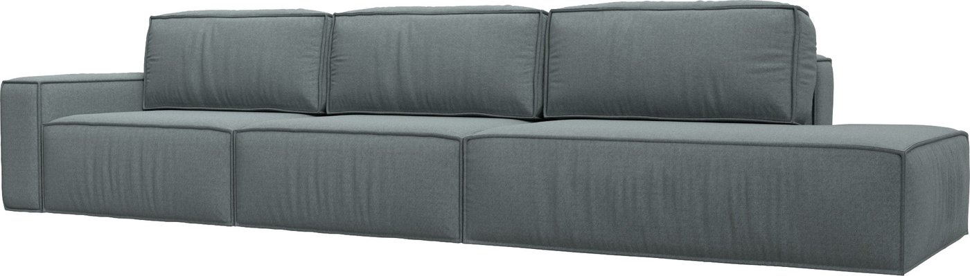 

Диван Лига диванов Прага Модерн Лонг подлокотник слева 122731L (рогожка амур серый)