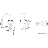 Смеситель Blanco Mida-S Silgranit (хром) [521454]