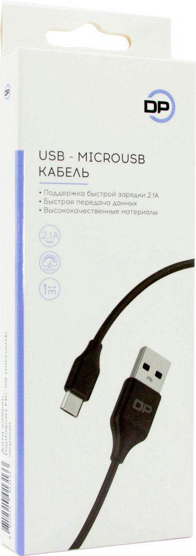 

Кабель Digital Part MC-59 USB Type-A - microUSB (1 м, черный)