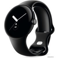 Умные часы Google Pixel Watch (матовый черный/обсидиан, спортивный силиконовый ремешок)