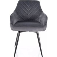 Стул с подлокотниками Signal Servio Velvet Bluvel 14 (серый/черный)