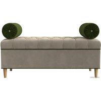 Банкетка Лига диванов Глория 113671 (микровельвет бежевый/зеленый/зеленый)