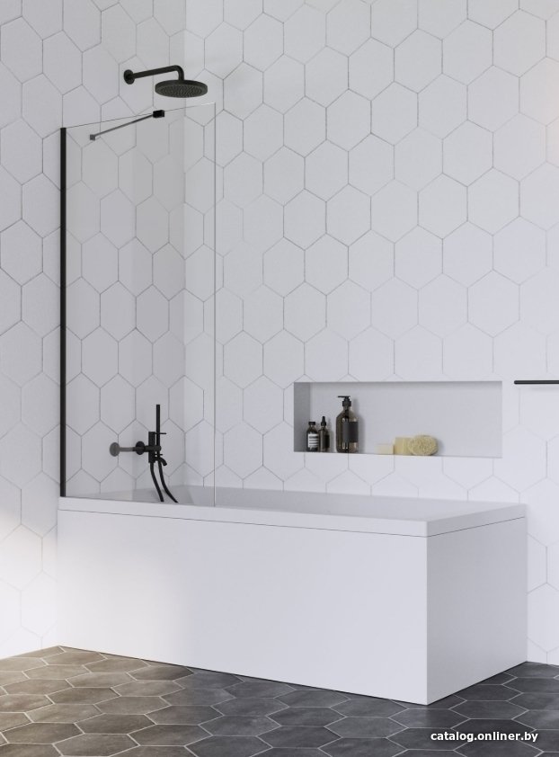 Стеклянная шторка для ванны Radaway Idea Black PNJ 60