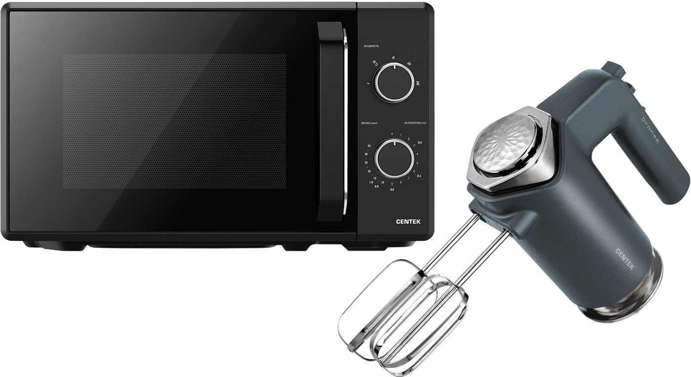 

Микроволновая печь CENTEK CT-1550 (черный) + Миксер CT-1100