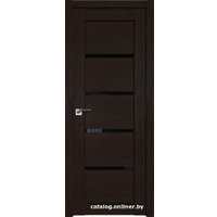 Межкомнатная дверь ProfilDoors 2.09XN L 80x200 (дарк браун, стекло черный триплекс)