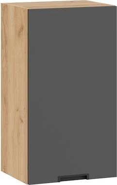 

Шкаф навесной Трия Гренада 1В4 с одной дверью (дуб крафт золотой/холст вулкан)