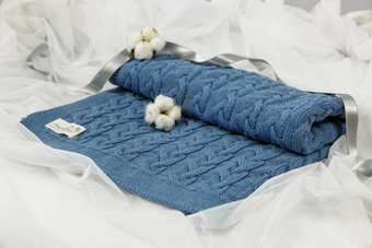 Плед Amarobaby Pure Love Косичка 105x75 (джинс)