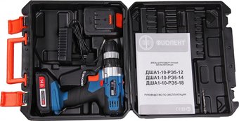 Дрель-шуруповерт Фиолент ДША1-10-РЭ5-14 9401892 (с 2-мя АКБ, кейс)