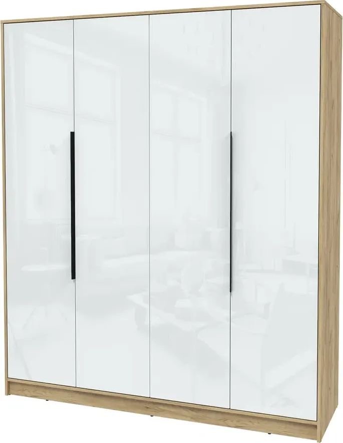 

Шкаф распашной Интерлиния Концепт КТ-Ш4 Глосс (дуб золотой/белый глянец)