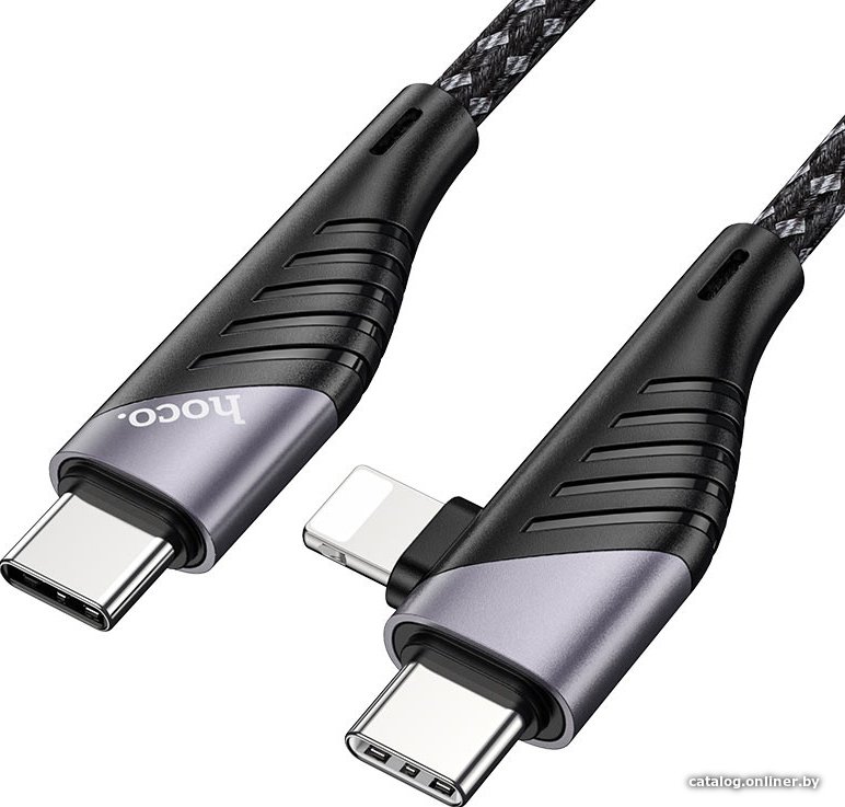 Кабель Hoco U95 Freeway PD USB Type-C - USB Type-C/Lightning (1.2 м, черный)