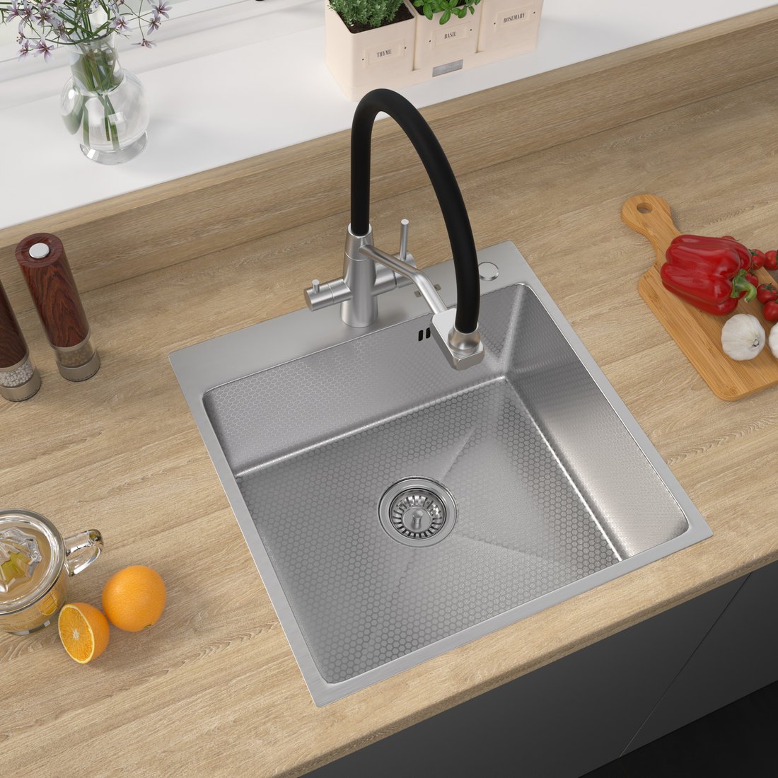 

Кухонная мойка ARFEKA Eco AR 500*500 Satin Decor