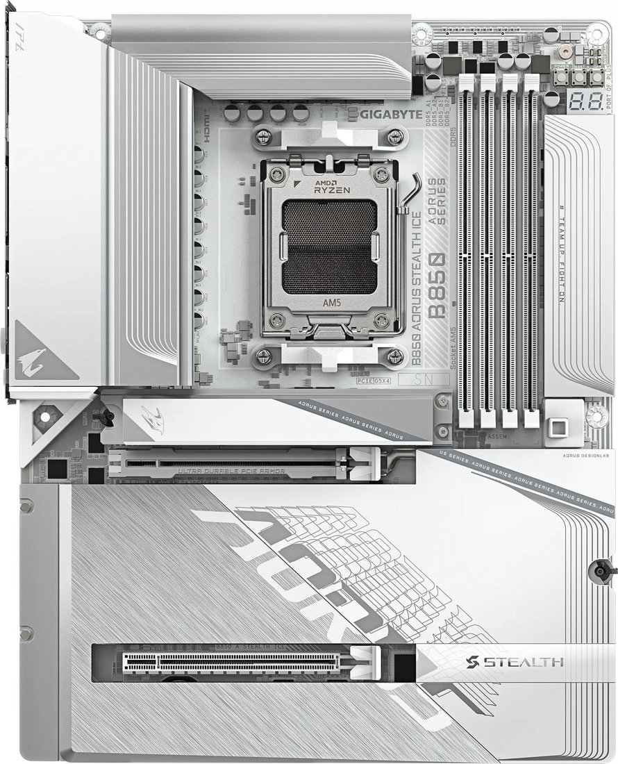 

Материнская плата Gigabyte B850 Aorus Stealth Ice