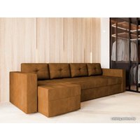 Угловой диван Настоящая мебель Константин Long (левый, н.п.б., вельвет, коричневый)