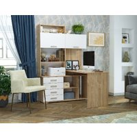 Стол Памир ПКС-11 правый (дуб сонома/белый глянец)