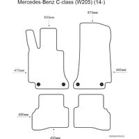 Комплект ковриков для авто Alicosta Mercedes-Benz C W205 14- (салон, ЭВА 6-уг, бежевый)