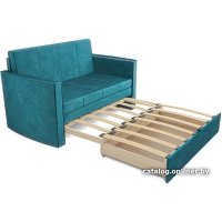 Диван Мебель-АРС Санта №2 (бархат сине-зеленый Star Velvet 43 Black Green)