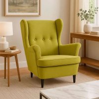 Интерьерное кресло Делком40 Prince (Green зеленый/черные опоры)