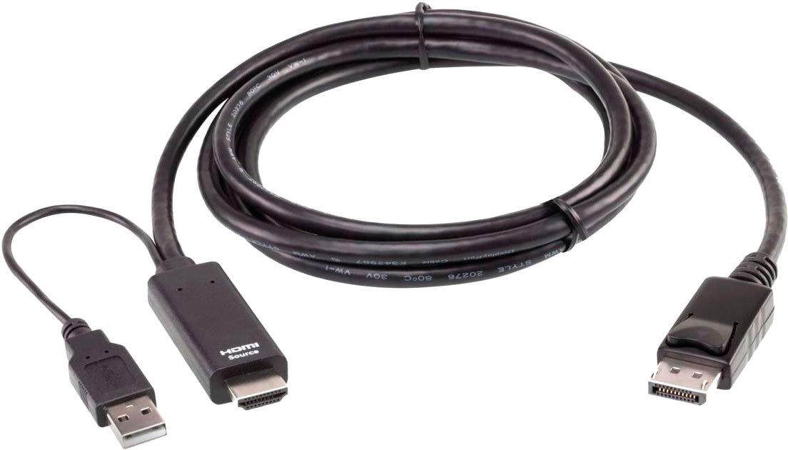 

Кабель Aten 2L-7D02HDP HDMI/USB Type-A - DisplayPort (1.8 м, черный)