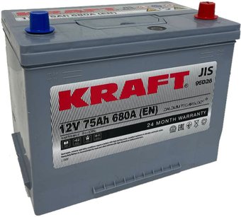 Автомобильный аккумулятор KRAFT Asia 75 JR+ (75 А·ч)