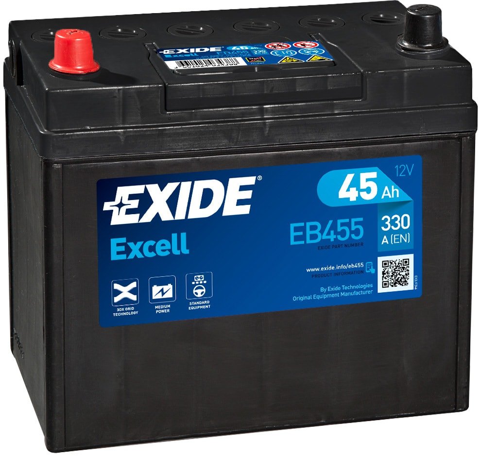 

Автомобильный аккумулятор Exide Excell EB455 (45 А/ч)