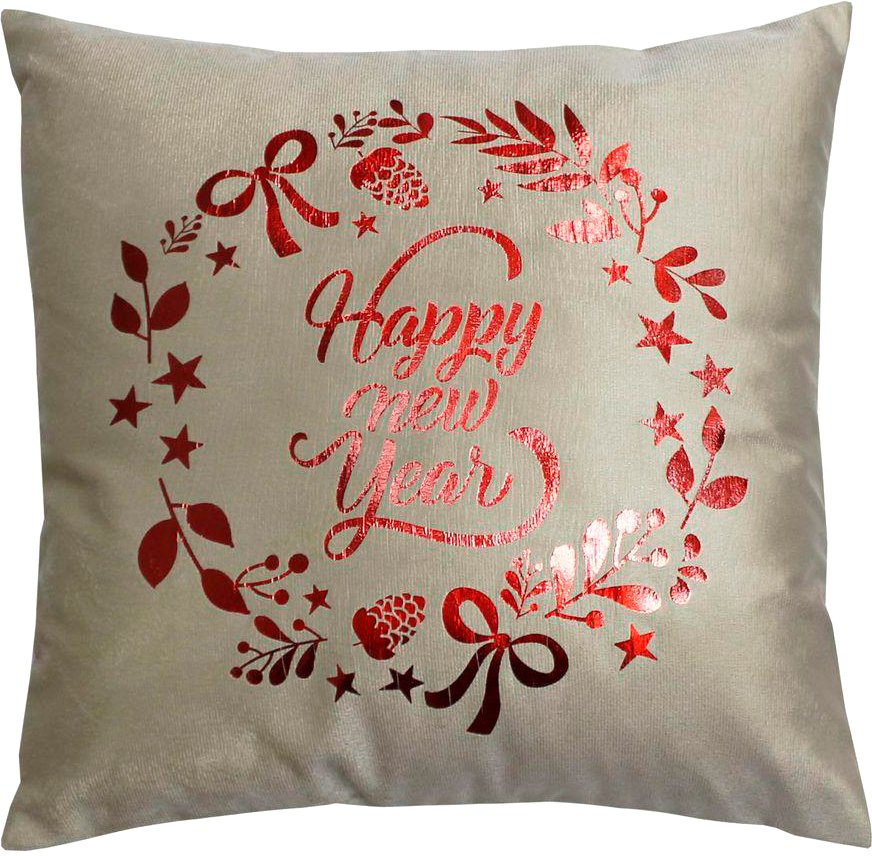 

Чехол на подушку Matex Xmas. Garland 42-631 (кофейный/красный/бежевый меланж)
