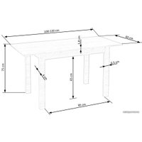 Кухонный стол Halmar Gino 100 (дуб крафт)