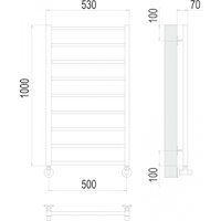 Полотенцесушитель TERMINUS Контур П9 500x1000 (RAL 9003 белый)