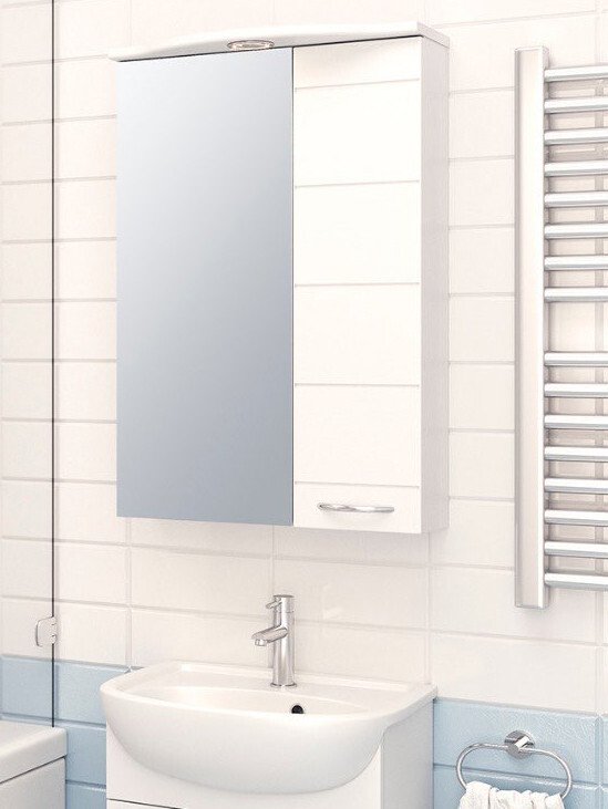 

Runo Шкаф с зеркалом для ванной Кипарис 50 правый