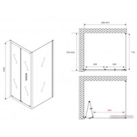 Душевой уголок Abber Sonnenstrand AG07090B-S80B