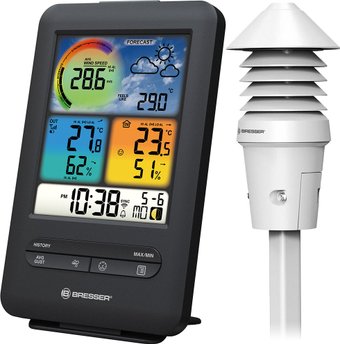 Термогигрометр Bresser 4 в 1 Wi-Fi с UV-датчиком и цветным дисплеем 75700