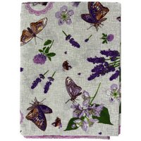 Скатерть Vitok 150x220 24С-17.006 (белая c бабочками и цветами)