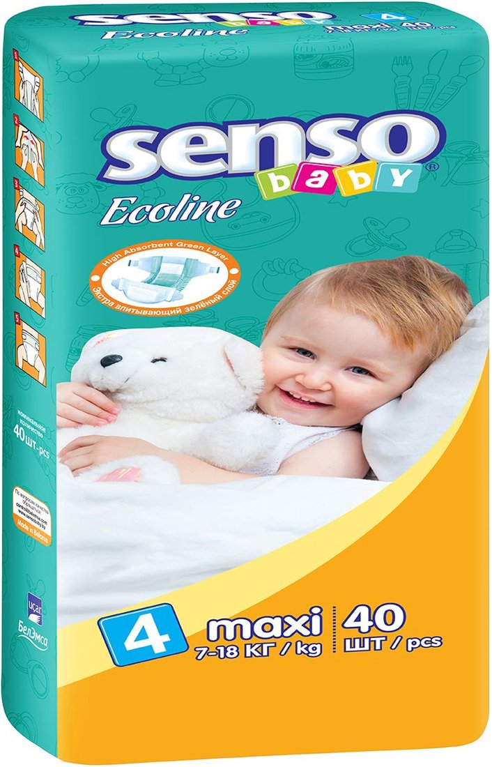 

Подгузники Senso Baby Ecoline Maxi 4 (40 шт)
