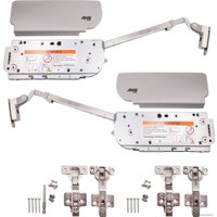 Механический подъемник для мебели AKS верхний A с доводчиком и фиксацией в любом положении на две двери PLUS TITAN