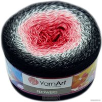 Пряжа для вязания Yarnart Flowers 260 250 г 1000 м (черный; белый; красный)