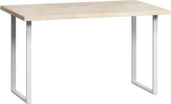 Кухонный стол LoftyHome Лондейл (натуральный с белым основанием)