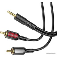 Кабель Borofone BL11 3.5 Jack - 2xRCA (1.5 м, черный)