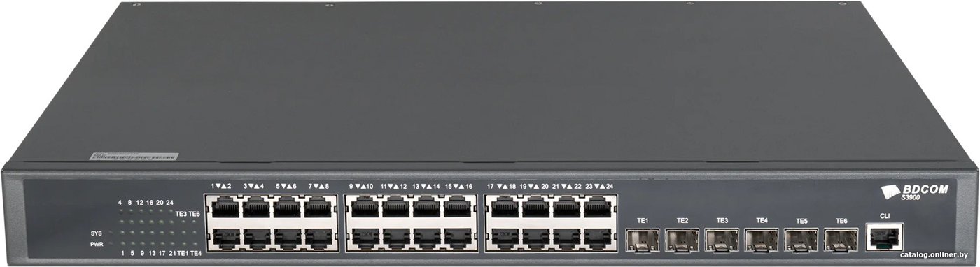Управляемый коммутатор 3-го уровня BDCOM S3900-24T6X