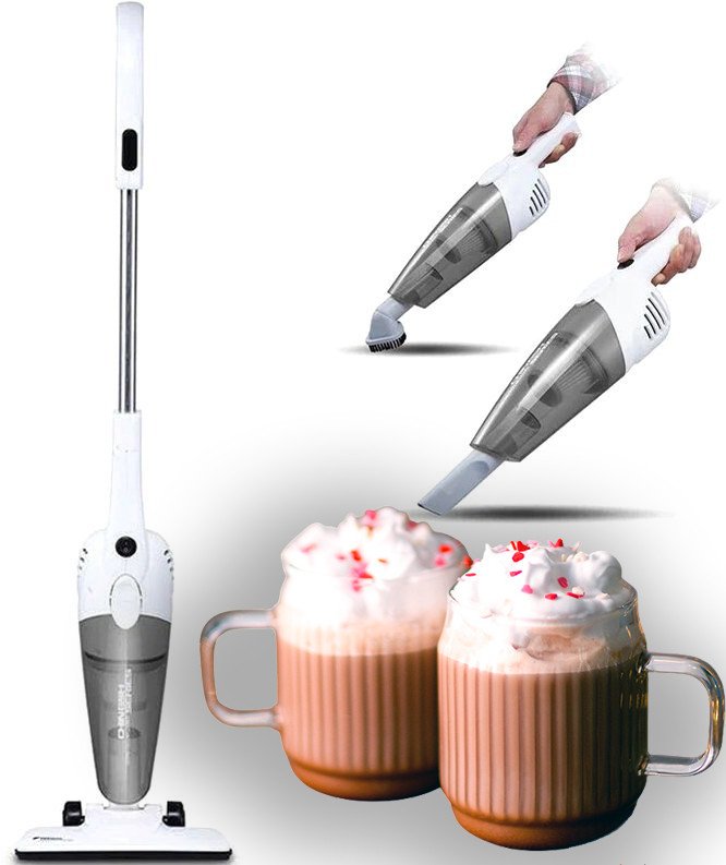 Пылесос Deerma DX118C (международная версия, белый/серый) + набор кружек Makkua Cup Cozyday MC270