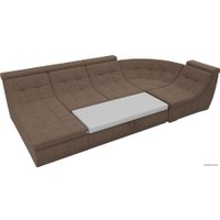 Модульный диван Лига диванов Холидей люкс 105595 (рогожка, коричневый)