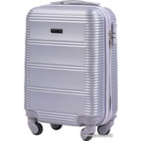 Чемодан-спиннер Wings 203-4 KPL 55 см (серебристый)