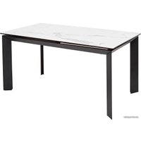 Кухонный стол M-City Cremona 140 Matte Statuario 614М04873 (белый мрамор матовый/черный)