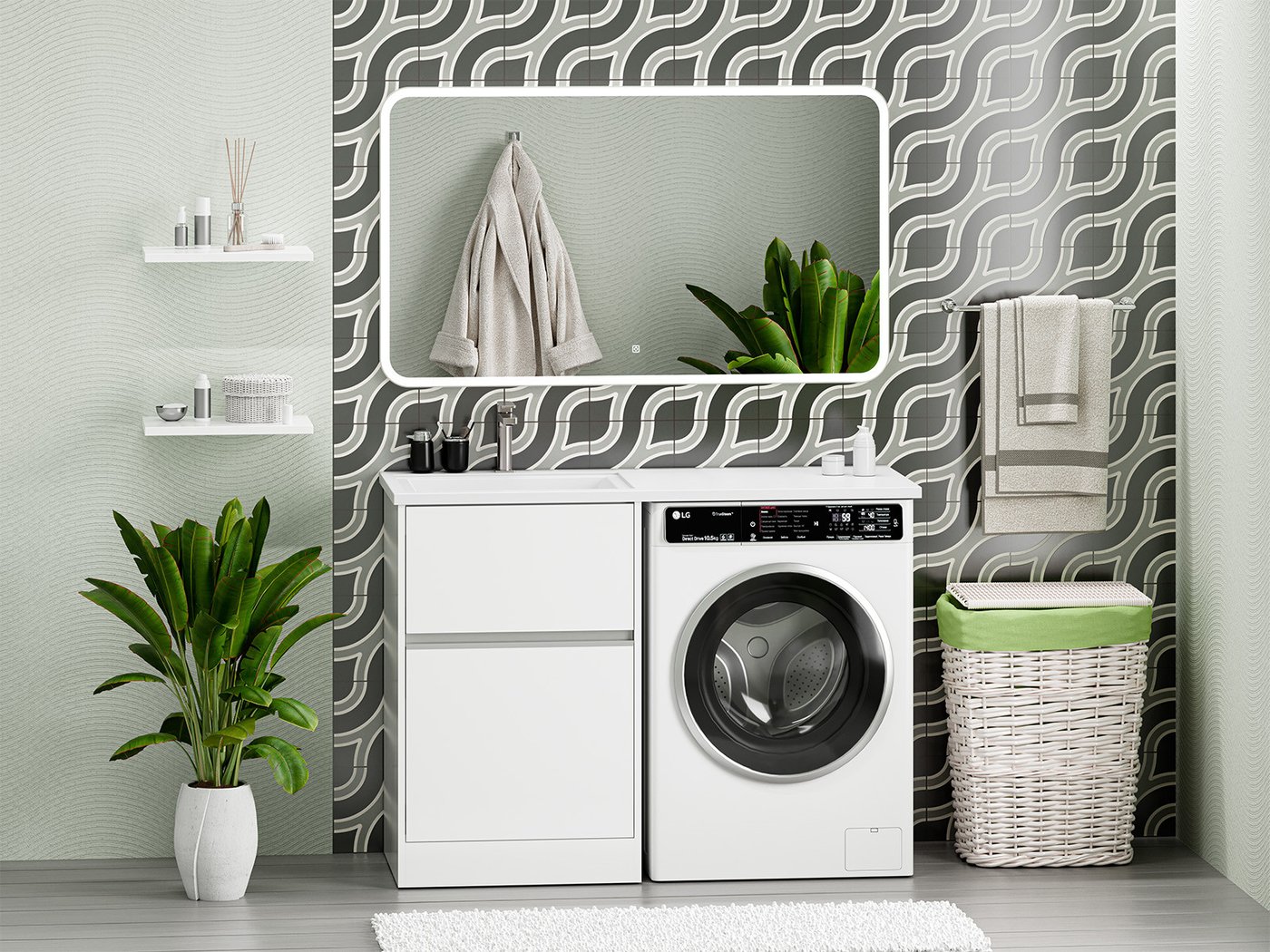 Misty Тумба с умывальником Ингрид 60 П-Инг01060-012Я+5216120